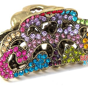 Pince à Cheveux Griffe Ronde Violette - Strass Cristal - Marque NY FASHION ACCESSORIES - Neuf