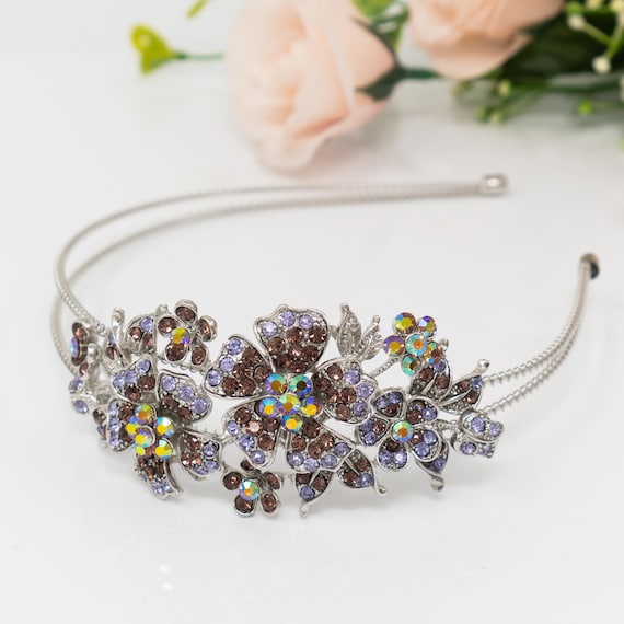 Multicolor Gem Flower Headband – Vintage-inspired Crystal  display picture 1