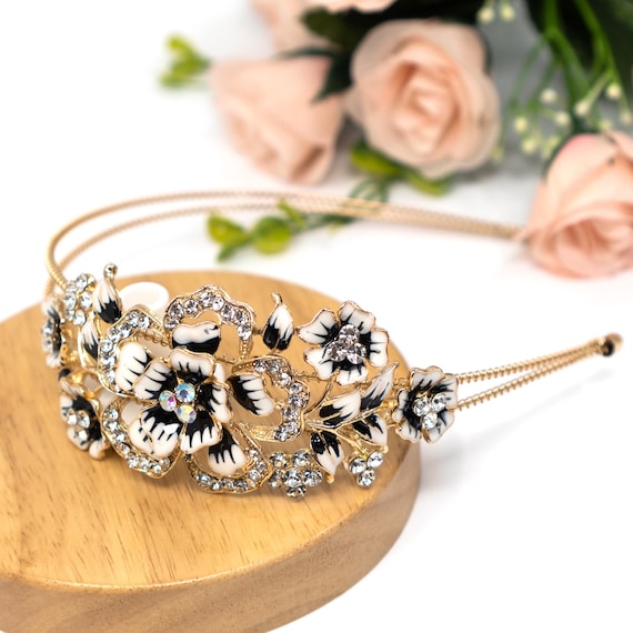 Rainbow Floral Rhinestone Headband – Sparkling Crystal  display picture 1