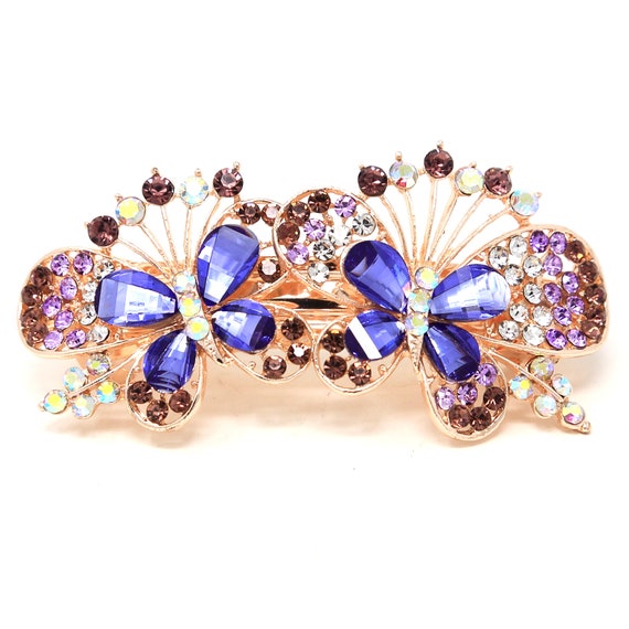 Brillant Perle Strass Papillon Cheveux Pince Crabe Barrette Queue de