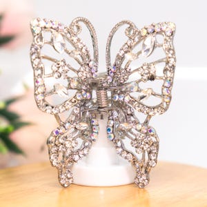 Bridal wedding hair clip rhinestones Crystal high quality Metal Butterfly Hair Claw Clip Pin color