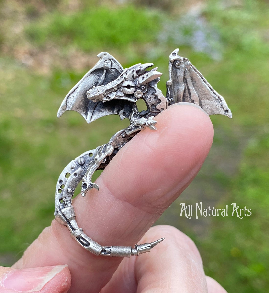 Finger Dragon Necklace sterling Silver -  Israel