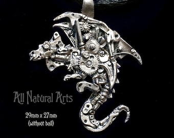 Mini Watch Parts Dragon Pendant in solid 925 sterling silver