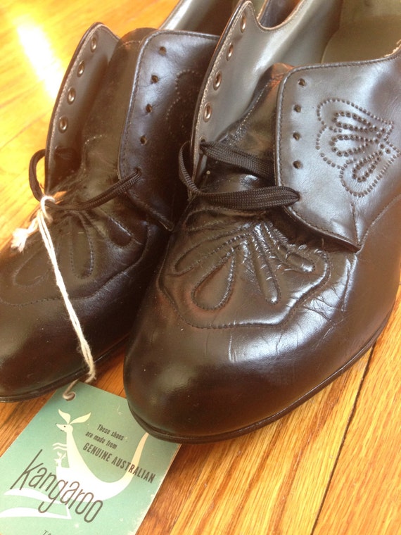 1940's women's black oxfords