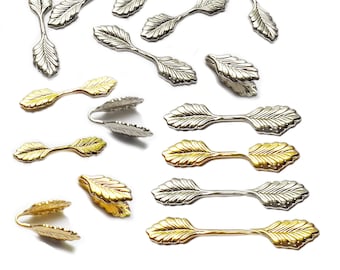 Leaf Bail Pendentif Fold Over Tops Packs de 10 et 50