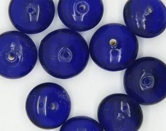 Glass Beads Light Blue Transparent Gilded Floral Drop 22mm Pk//10 Made in India