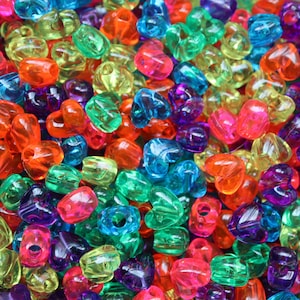 Heart Beads Bright Jewel Color Mix Transparent Large Hole Pony Beads Made in USA