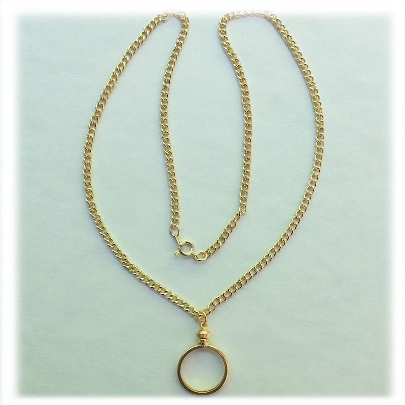 Coin Holder Bezel Penny USA 1 Cent Gold Plated Link Necklace 20/" Chain Kit Parts