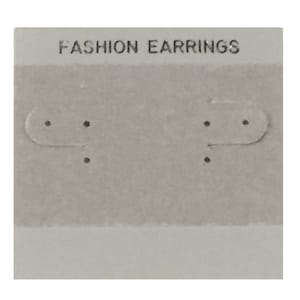 Boucle d’oreille Affichage Cartes suspendues percé ou Clip Ear Wires Gris Floqué Pack de 50 (2 » x 2 »)