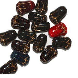 Gilded Tulip Mix Czech Pressed Glass Beads 10mm (pack of 16)