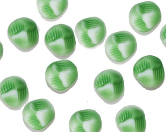 Matte Lime Nugget Czech Pressed Glass Beads 9mm ( pack of 30)