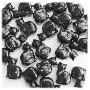 Black Cat Kitty Beads Opaque Large Hole Pony Beads Made in USA