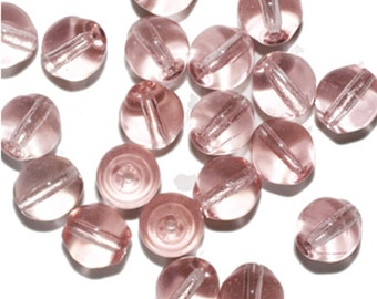 Rose Seed Oval Czech Pressed Glass Beads 9mm (pack of 20)