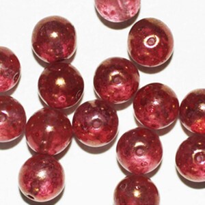 Pink Picasso Round Czech Pressed Glass Beads (pack of 16)