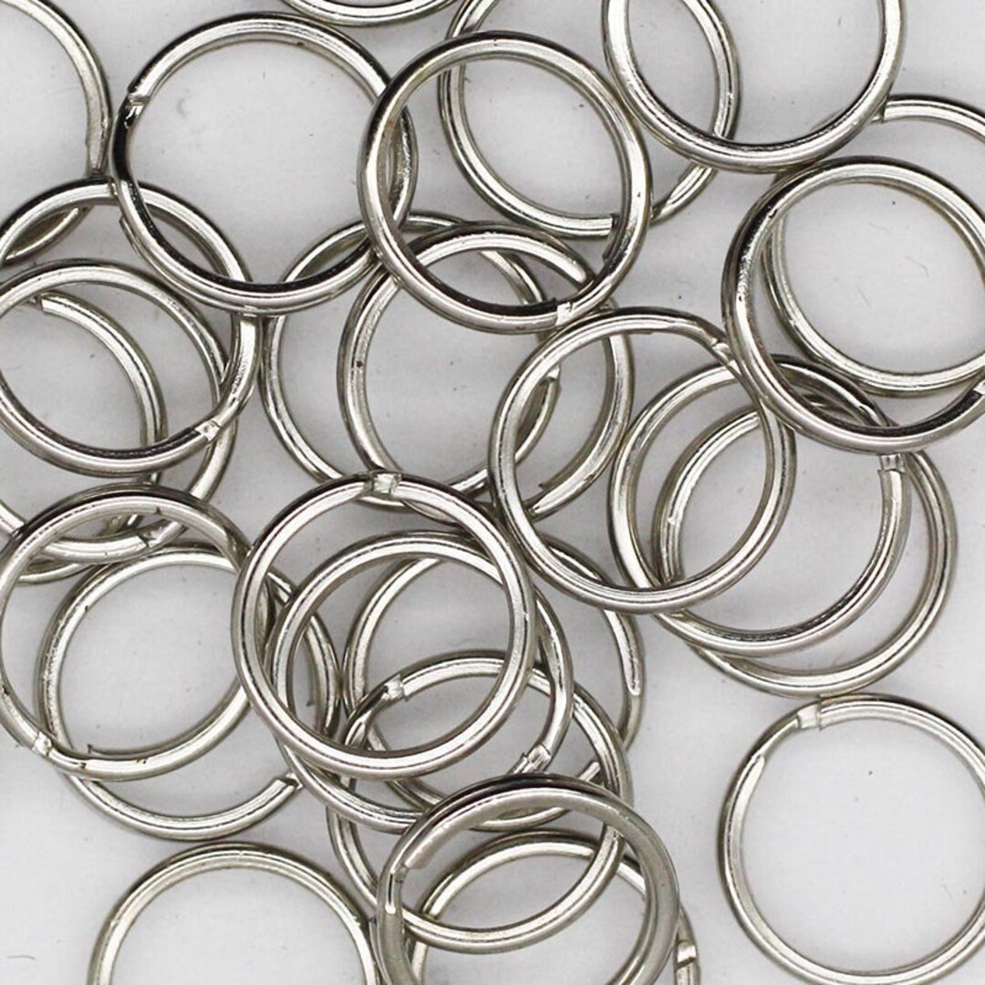 10mm Split Ring Silvertone Pack of 30 - Etsy