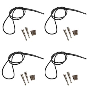 BeadExplosion blank bolo string tie parts kit standard slide smooth tips  brown cord diy gold tone supplies for 4 t