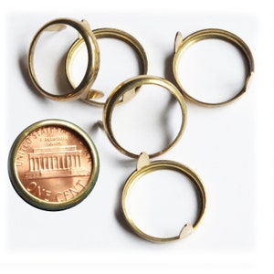 Penny One 1 Cent USA Coin Holder Rim Setting Bezel Nailhead with Prongs Brass Pack/10