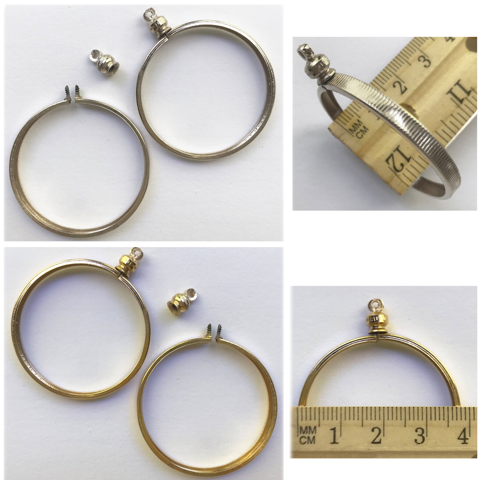 Coin Holder Bezel 38mm 1 1/2 Gold or Silver Plated Charm Etsy UK