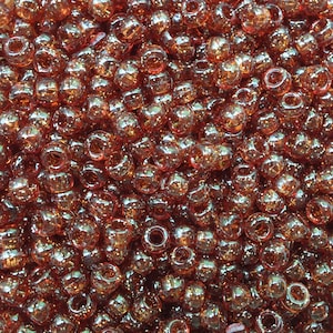 Pony Beads Root Bear Brown Glitter Sparkle Large Hole Beads Made in USA