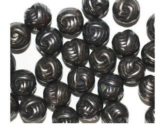 10mm Knot Gunmetal Gray Metalized Metallic Beads Pack of 30. Made in USA