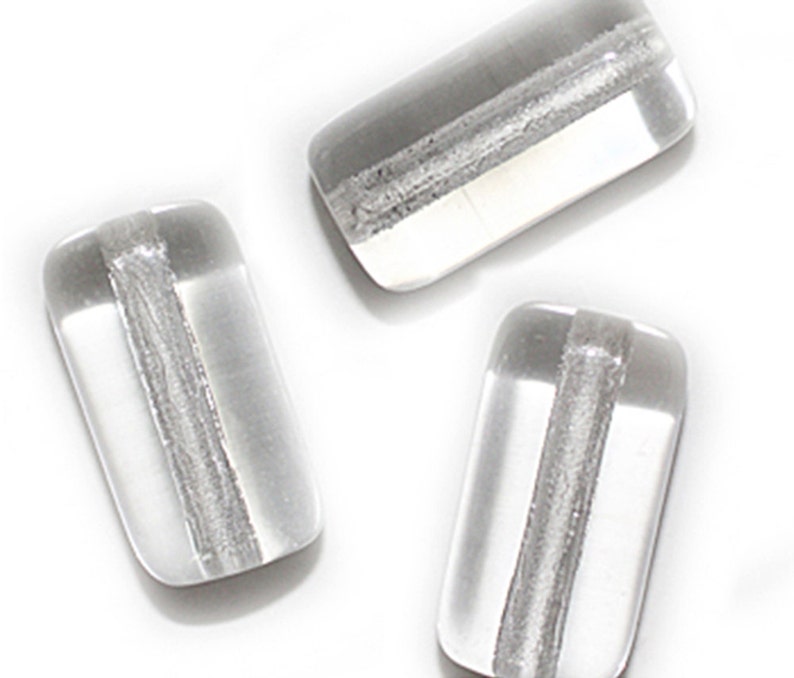Crystal Tube Czech Pressed Glass Beads 24mm pack of 3