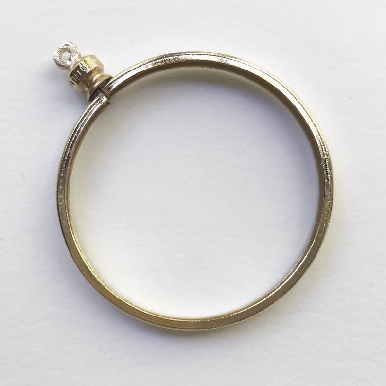 Coin Holder Bezel 38mm 1 1/2 Gold or Silver Plated Charm Etsy UK