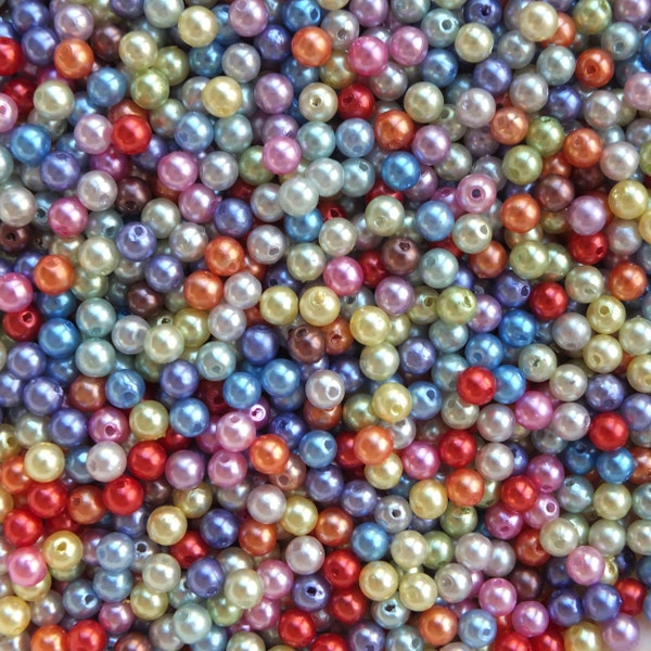 Colored Pearl Bead Mix 6mm Round Color Multi Pk/150 Random Assortment