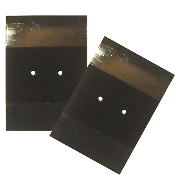Tiny Earring Display Hanging Cards Black Flocked 3/4" x 1" Made in USA Pack of 50