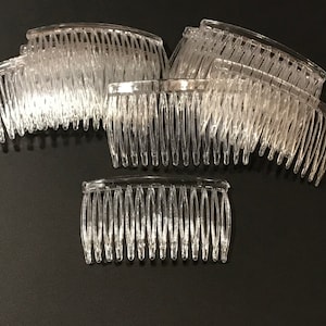 Hair Comb Blanks Clear Plastic Bridal Up-do Ready to Embellish Pack/12