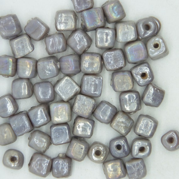 Pack of 20 Glass Beads Bronze Opaque Luster Heart 10mm Made in India.