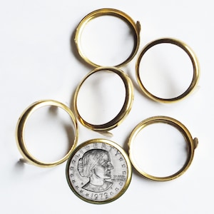 Susan B Anthony USA Coin Holder Rim Setting Bezel Nailhead with Prongs Brass Pack/10