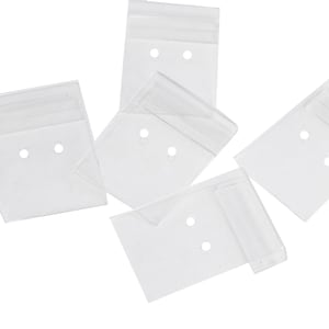 Clear Crystal Earring Display Petite Small Card Bijoux Suspendu 3/4" x 1" Made in USA Pk/50