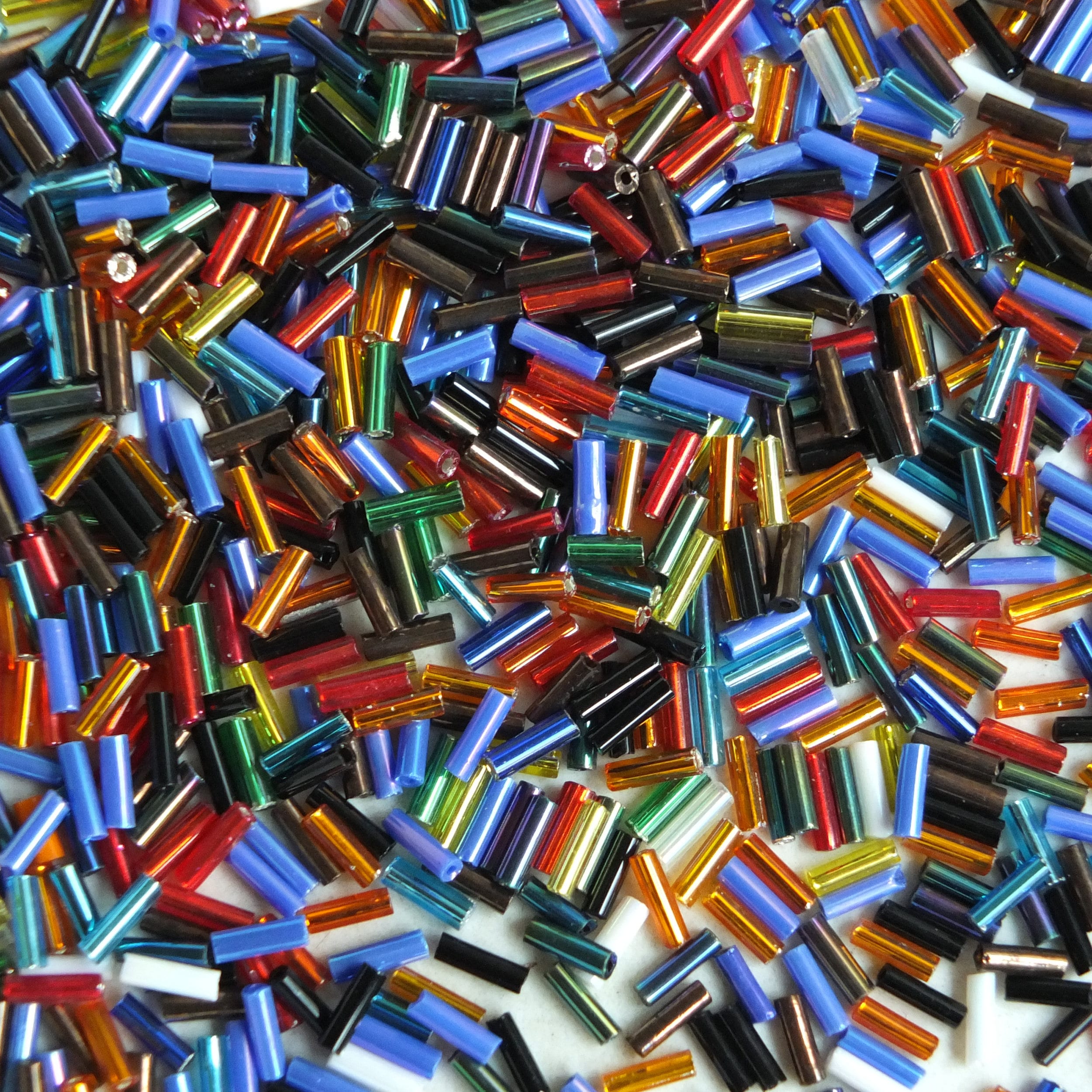 Bugle Beads Size 3 Colorful Glass Bugle Bead Mix Etsy Polska