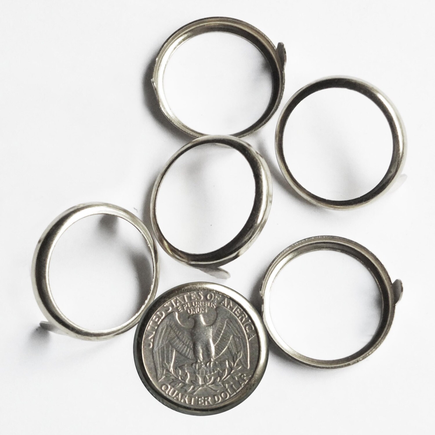Quarter 25 cent USA Coin Holder Rim Setting Bezel Nailhead with Prong…