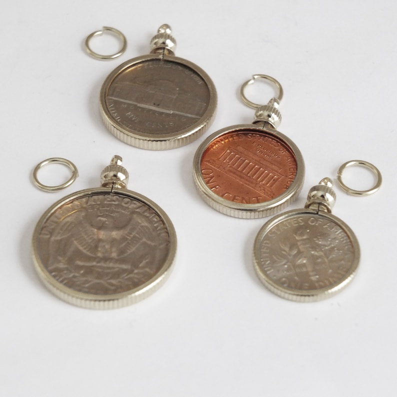 Coin Holders Bezel USA Penny Nickel Dime Quarter Set of 4 Etsy