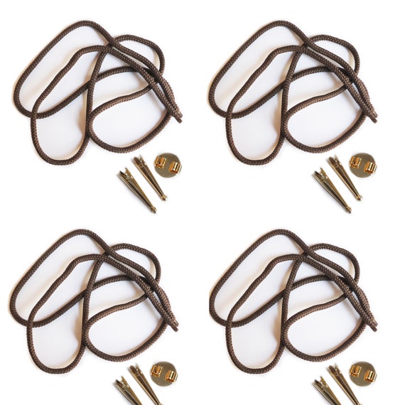 Blank Bolo String Tie Kit Round Slide Smooth Tips Silver Vinyl Braid Gold Tone