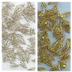 Large Filigree Bell Caps Bails Pliable Prongs. Silver or Gold Tone. Loop for hanging. Pack of 50 Approx 14mm