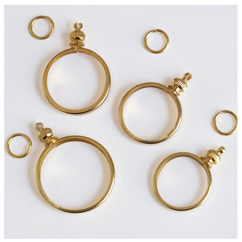 Coin Holders Bezel USA Penny Nickel Dime Quarter Set of 4 Gold Etsy