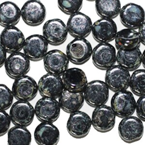 Mottled Shiny Gray Lentil Czech Pressed Glass Beads 5mm (pack of 40)