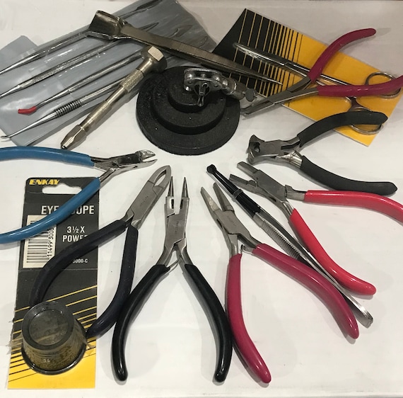 Pliers Loupe Tweezers Cutters Lot Jewelry Hobby Tools Clearance 14