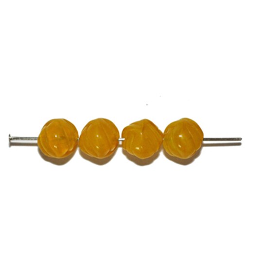 Yellow Swirl Czech Pressed Glass Beads 9mm (pack of 16) - Etsy Canada