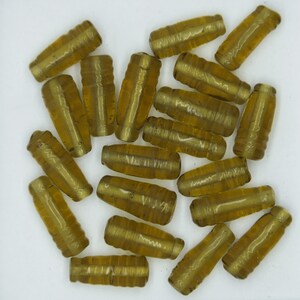 Glass Beads Amber Transparent Taper Bottle 15mm. Pack of 20. Made in India.