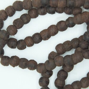 Wood Beads Dark Wood Barrels from India 8-10mm 1 string 16-18&quot; (approximately 100 beads)