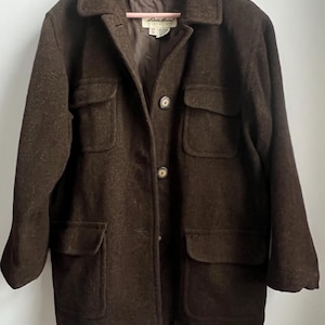 ジャケット・アウター 00s Eddie Bauer thermolite wool car coat Eddie Bauer Wool Coat - Etsy