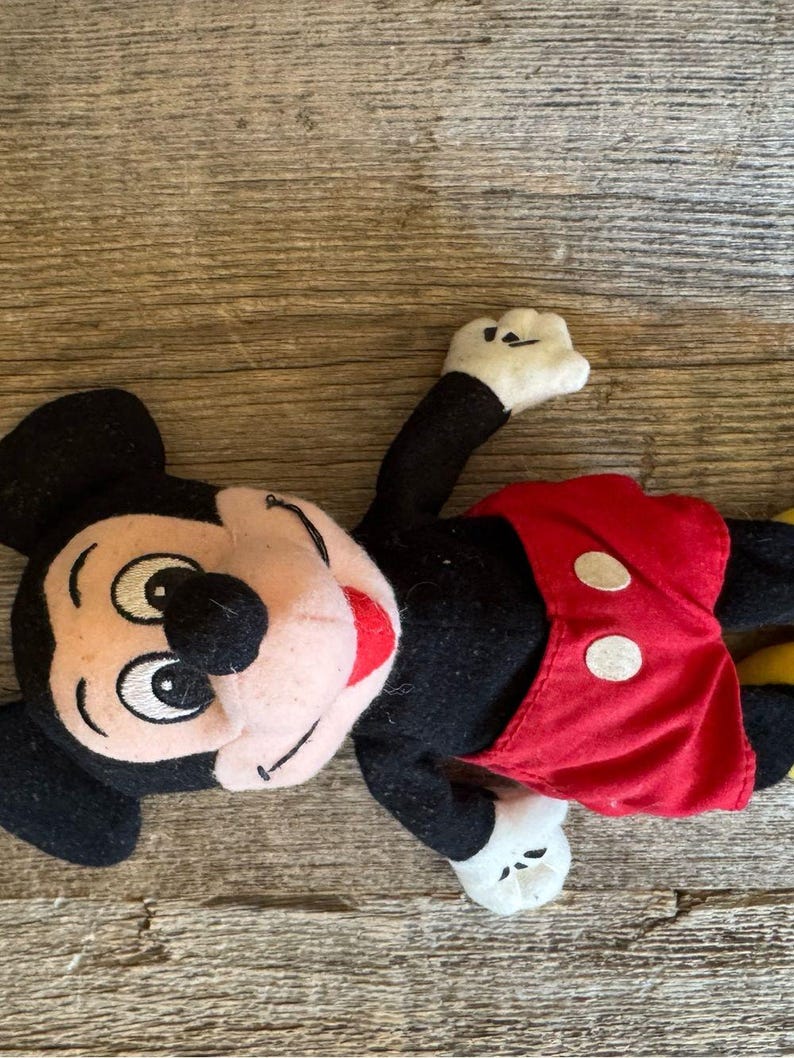 Vintage Disney Mickey Mouse plush, from the 1980s image 4
