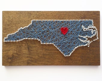 North Carolina String Art, North Carolina Art, State Outline, North Carolina Outline