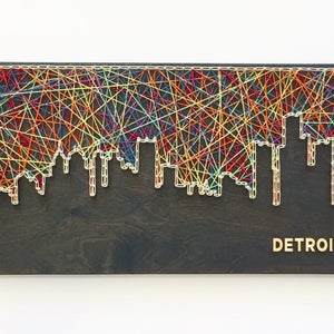 Detroit Art - Detroit Skyline String Art - Detroit Skyline
