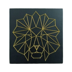 Geometric Lion String Art - Lion Art - Modern Nursery - Geometric Animal