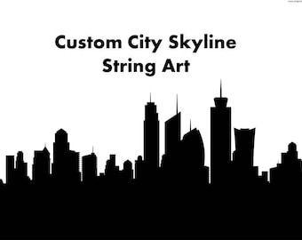 Benutzerdefinierte Stadt Skyline String Art