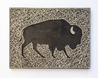 Buffalo String Art, Buffalo Art, Bison Art, Rustic Decor, Buffalo Decor